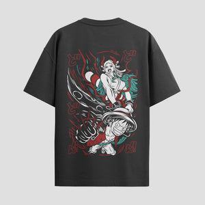 Playera urbana de anime y gaming ExtraLife MX, corte Standard Fit unisex ligero y transpirable en color Deep Black y Pure White, ropa de uso diario para gym y casual.