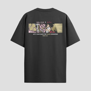 Playera urbana de anime y gaming ExtraLife MX, corte Standard Fit unisex ligero y transpirable en color Deep Black y Pure White, ropa de uso diario para gym y casual.