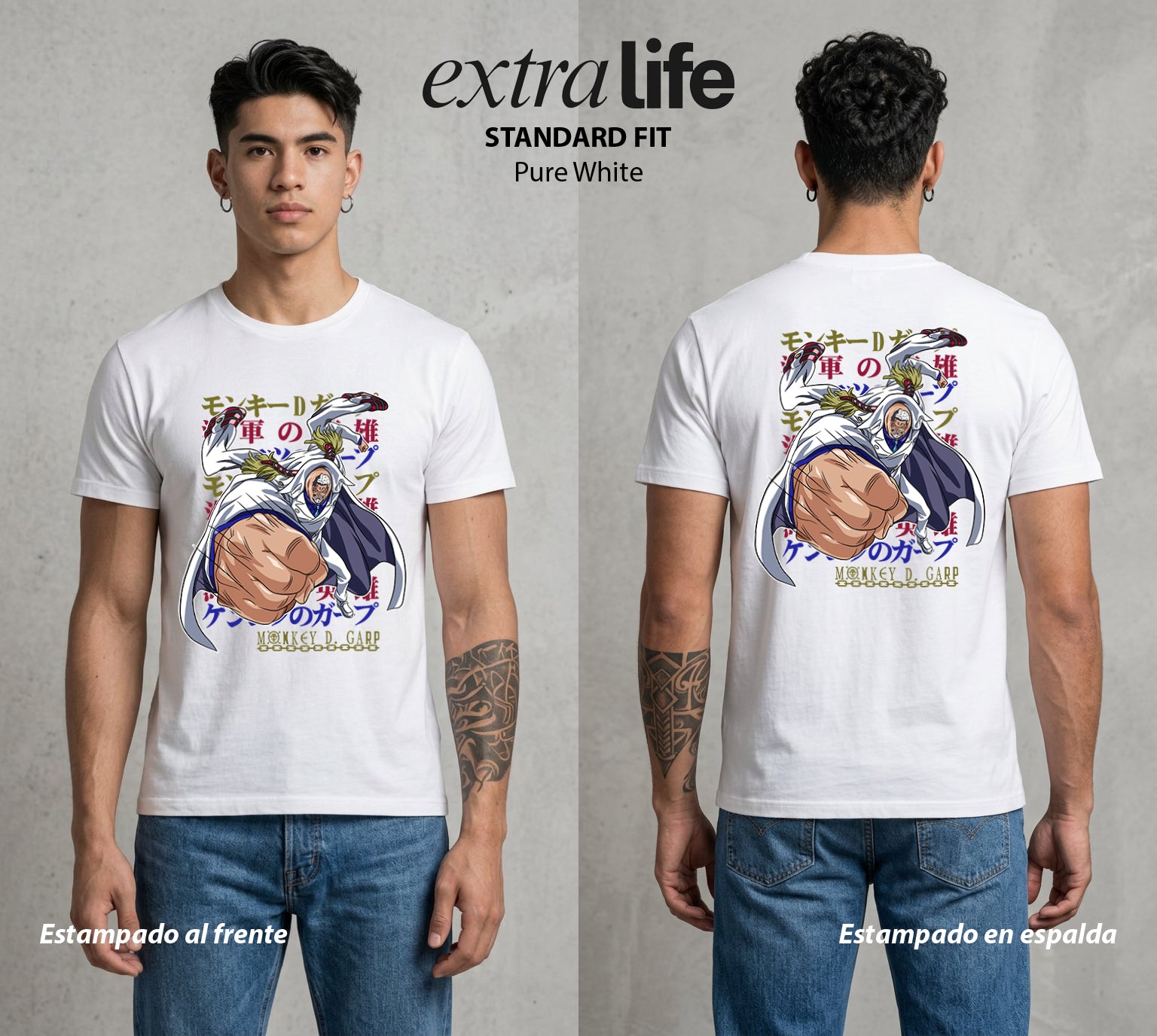 Mar de los Piratas | El Heroe de la Marina #03259 - Playera Standard Fit | Pure White - Foto en modelo