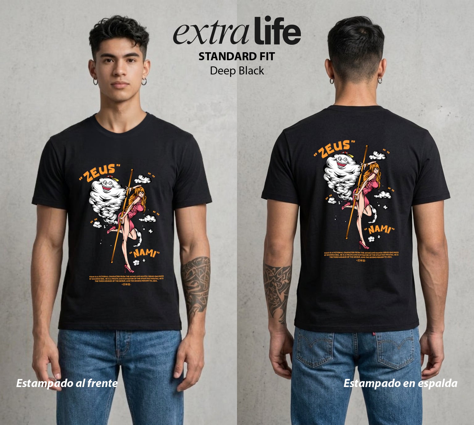 Mar de los Piratas | La Navegante #03263 - Playera Standard Fit | Deep Black - Foto en modelo