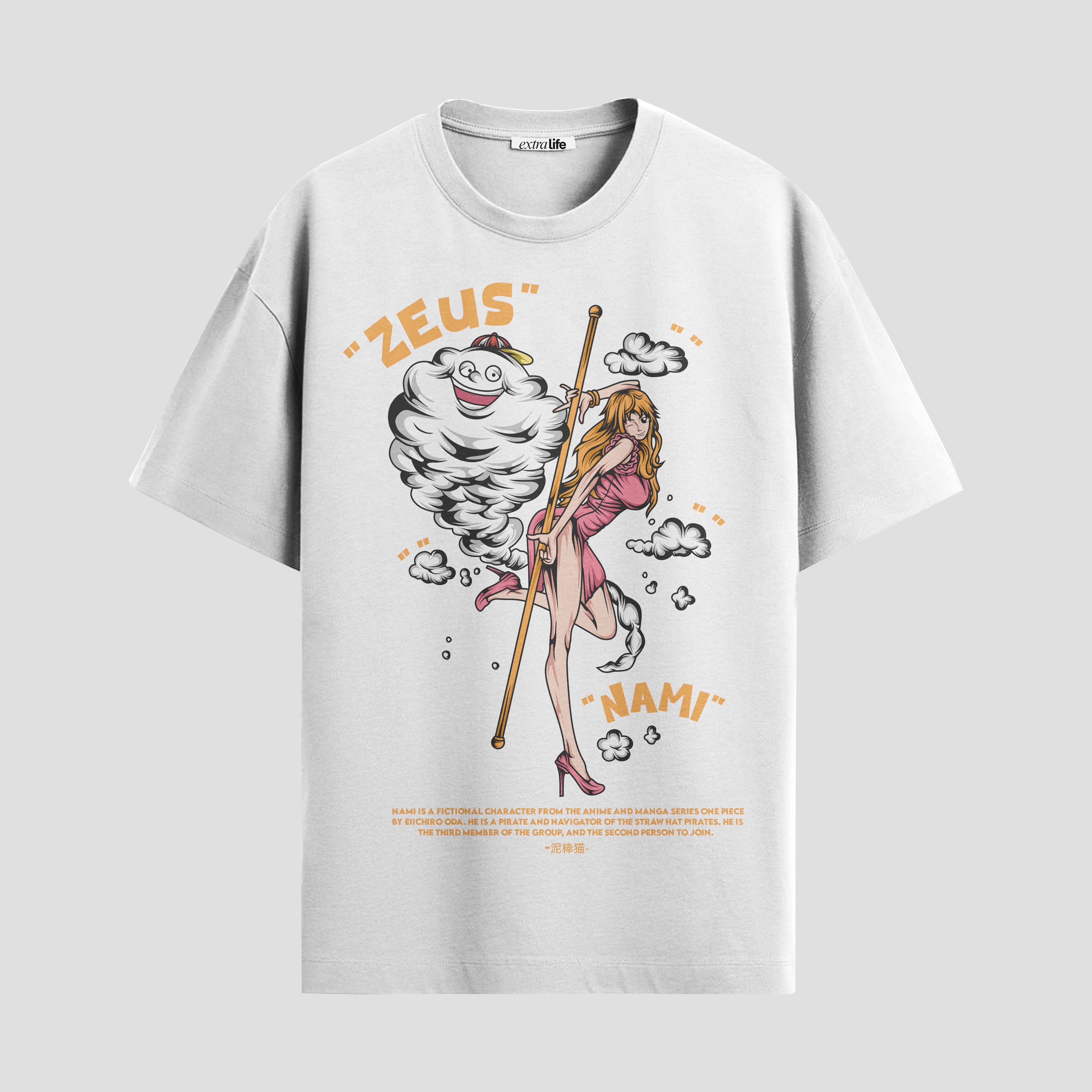Playera urbana de anime y gaming ExtraLife MX, corte Standard Fit unisex ligero y transpirable en color Deep Black y Pure White, ropa de uso diario para gym y casual.
