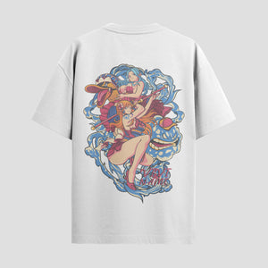 Playera urbana de anime y gaming ExtraLife MX, corte Standard Fit unisex ligero y transpirable en color Deep Black y Pure White, ropa de uso diario para gym y casual.
