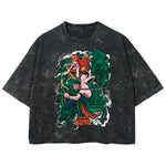 Playera streetwear premium de anime y gaming ExtraLife MX, corte boxy deluxe mineral wash heavyweight en color Acid Wash, moda urbana mexicana de culto.