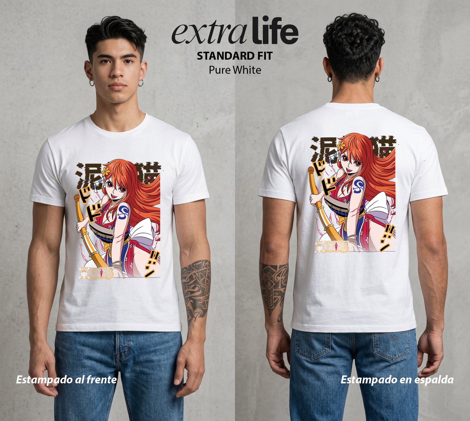 Mar de los Piratas | Clementine del Mar #03276 - Playera Standard Fit | Pure White - Foto en modelo