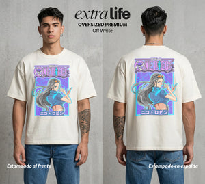 Mar de los Piratas | Arqueologa del Mar #03280 - Playera Oversized Premium | Off White - Foto en modelo