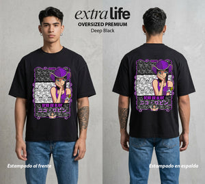 Mar de los Piratas | La Historiadora Se Busca #03283 - Playera Oversized Premium | Deep Black - Foto en modelo
