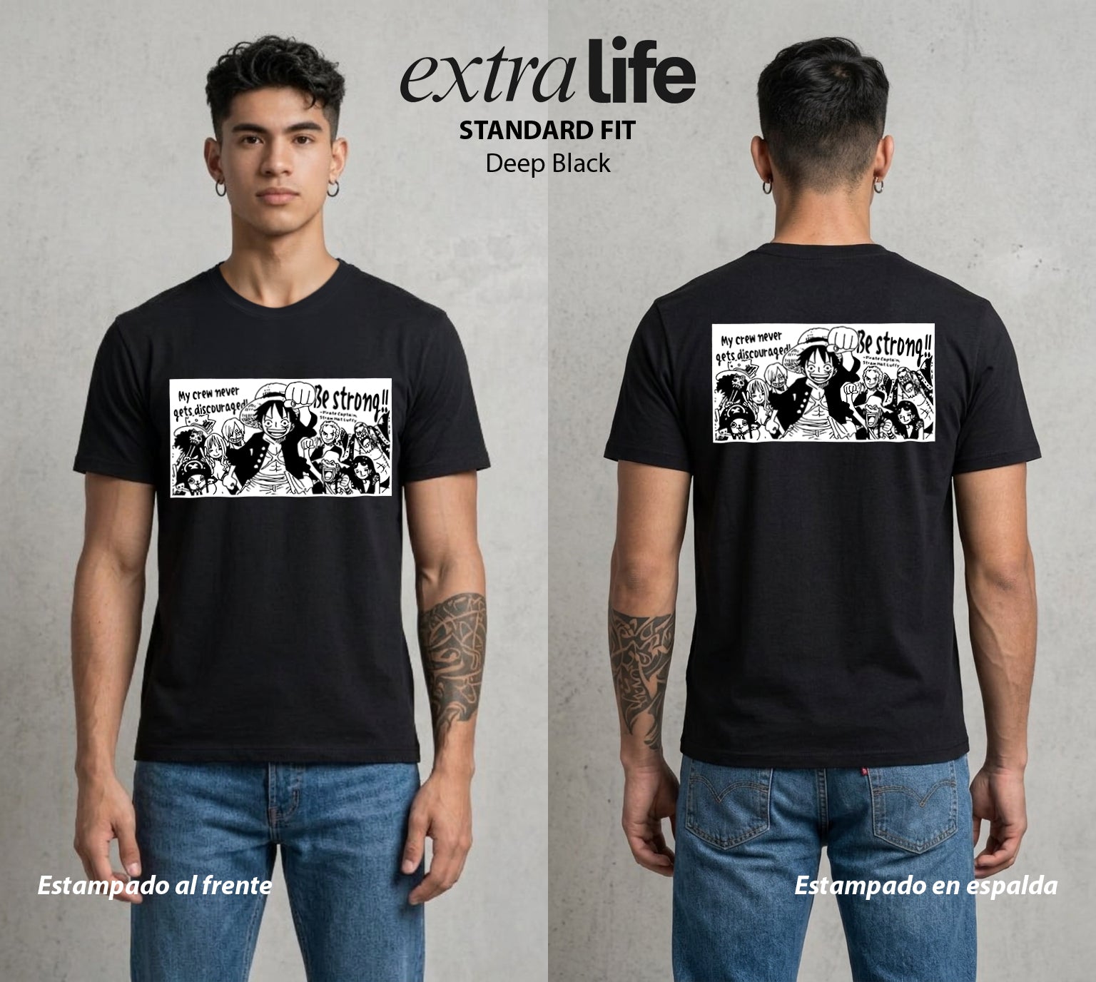 Mar de los Piratas | Los del Bien #03287 - Playera Standard Fit | Deep Black - Foto en modelo