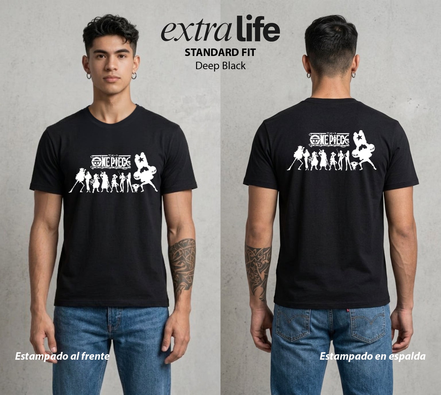 Mar de los Piratas | Los del Bien #03289 - Playera Standard Fit | Deep Black - Foto en modelo