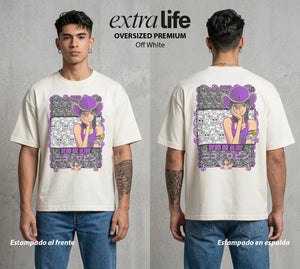 Mar de los Piratas | La Historiadora Vivo o Muerto #03294 - Playera Oversized Premium | Off White - Foto en modelo