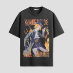 Playera urbana de anime y gaming ExtraLife MX, corte Standard Fit unisex ligero y transpirable en color Deep Black y Pure White, ropa de uso diario para gym y casual.