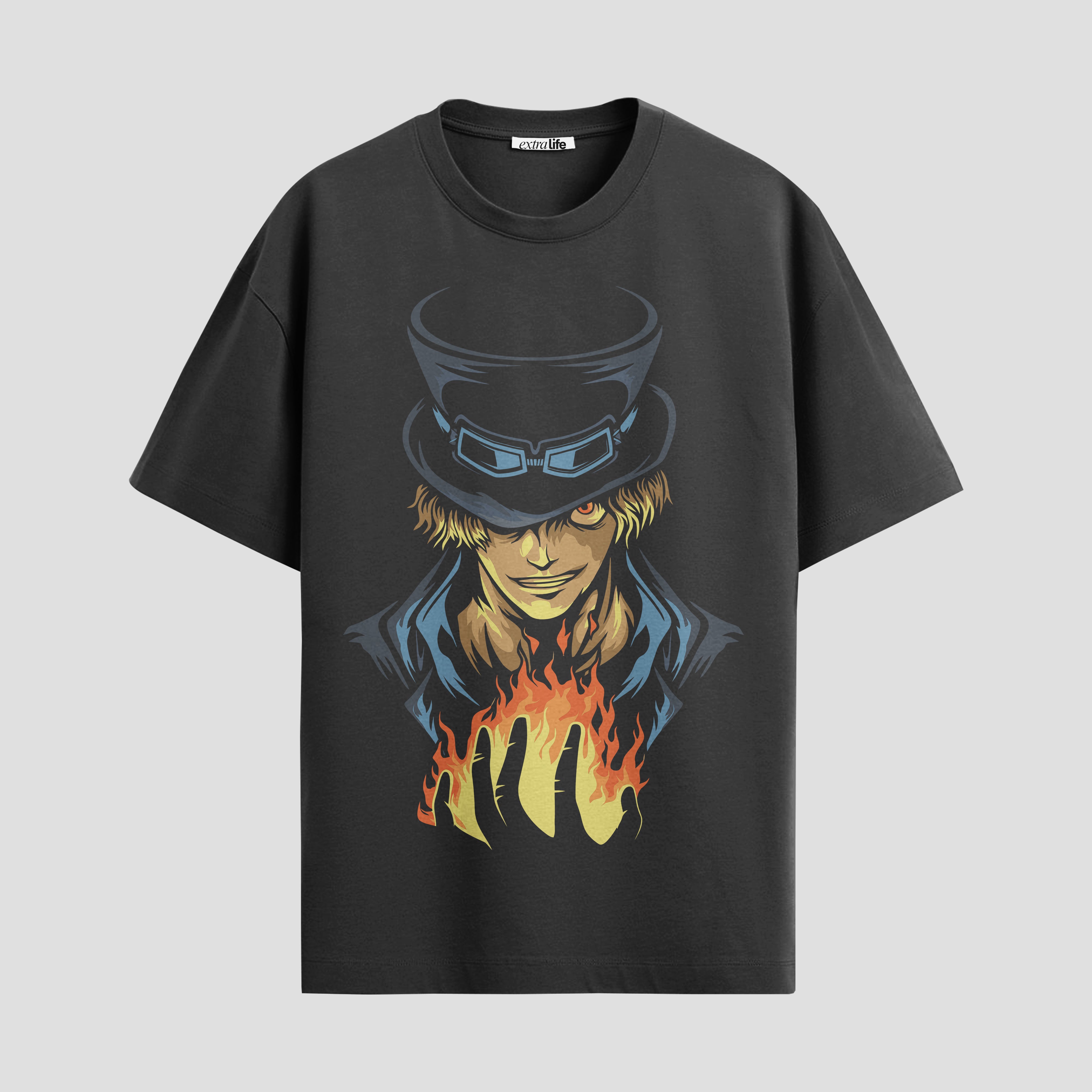Playera urbana de anime y gaming ExtraLife MX, corte Standard Fit unisex ligero y transpirable en color Deep Black y Pure White, ropa de uso diario para gym y casual.