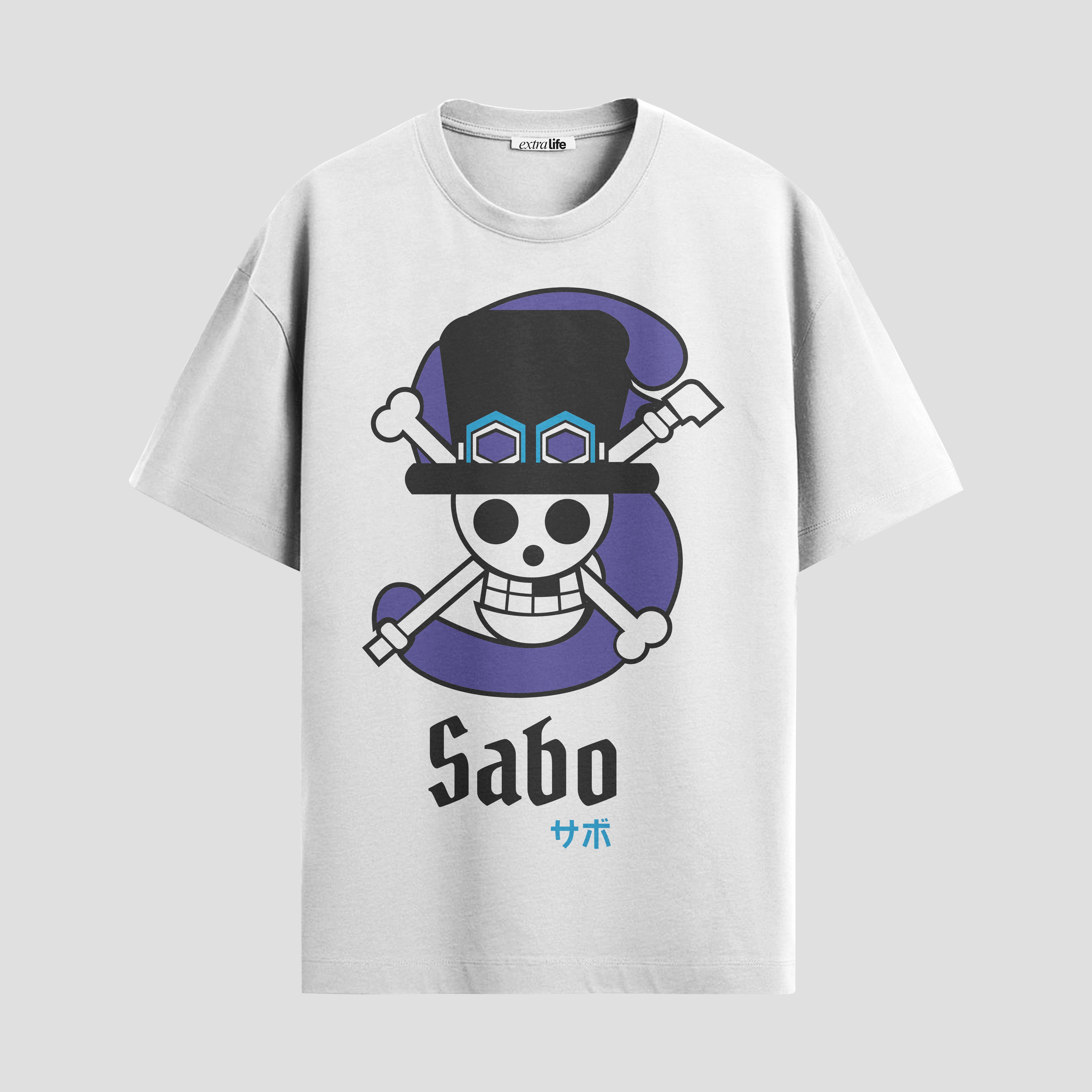 Playera urbana de anime y gaming ExtraLife MX, corte Standard Fit unisex ligero y transpirable en color Deep Black y Pure White, ropa de uso diario para gym y casual.
