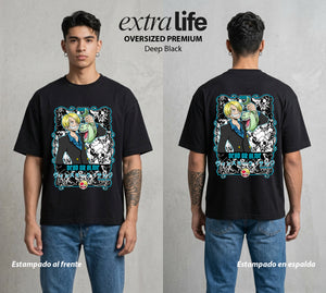Mar de los Piratas | El Chef del Barco #03304 - Playera Oversized Premium | Deep Black - Foto en modelo