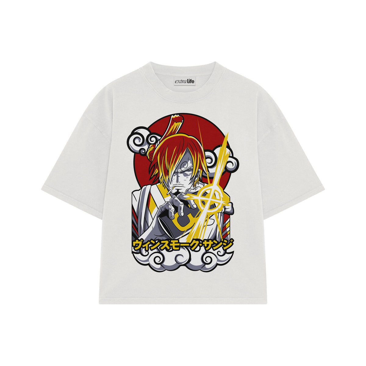 Playera streetwear premium de anime y gaming ExtraLife MX, corte oversized drop shoulder ligero y fresco en color Deep Black y Off-White, moda urbana mexicana de culto.