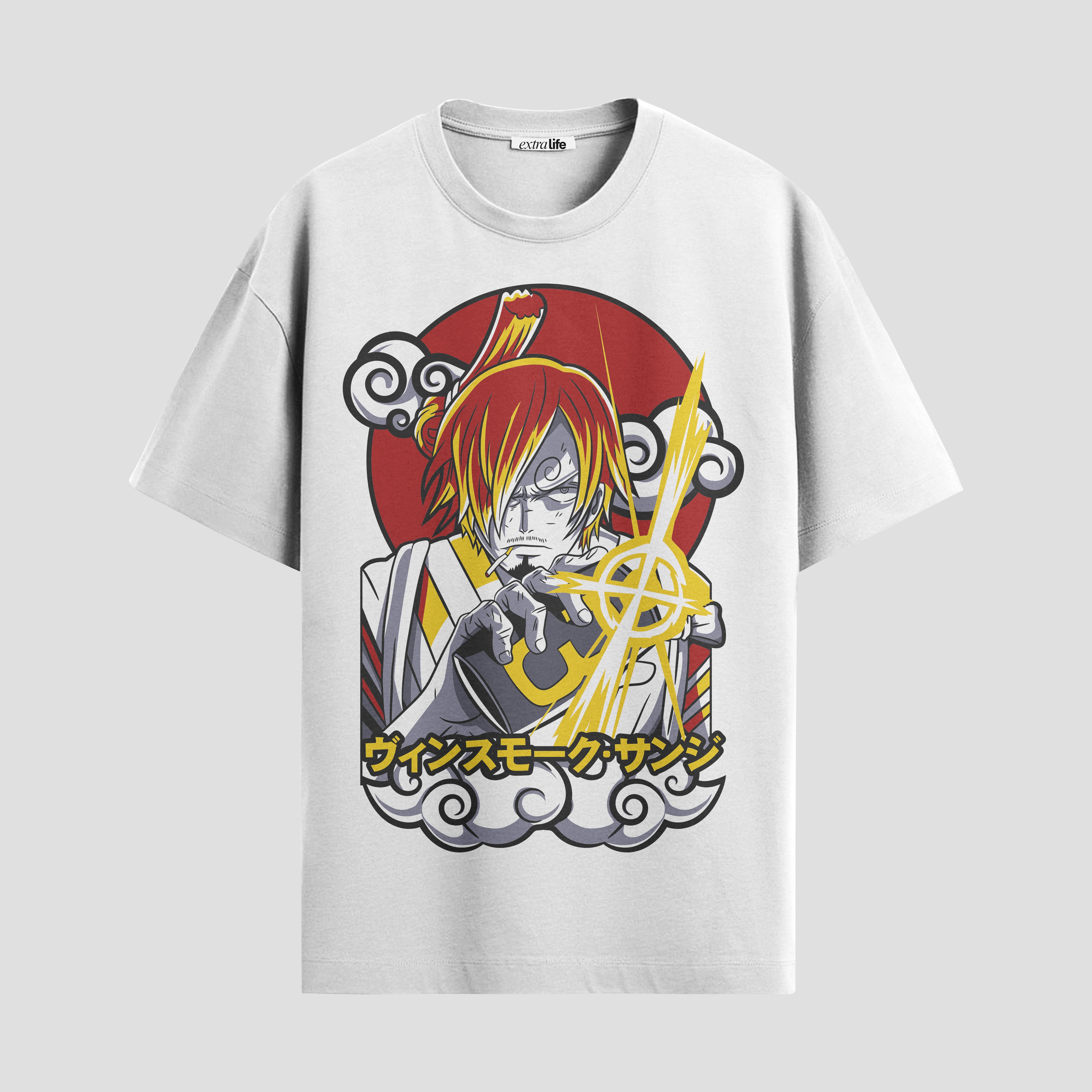 Playera urbana de anime y gaming ExtraLife MX, corte Standard Fit unisex ligero y transpirable en color Deep Black y Pure White, ropa de uso diario para gym y casual.