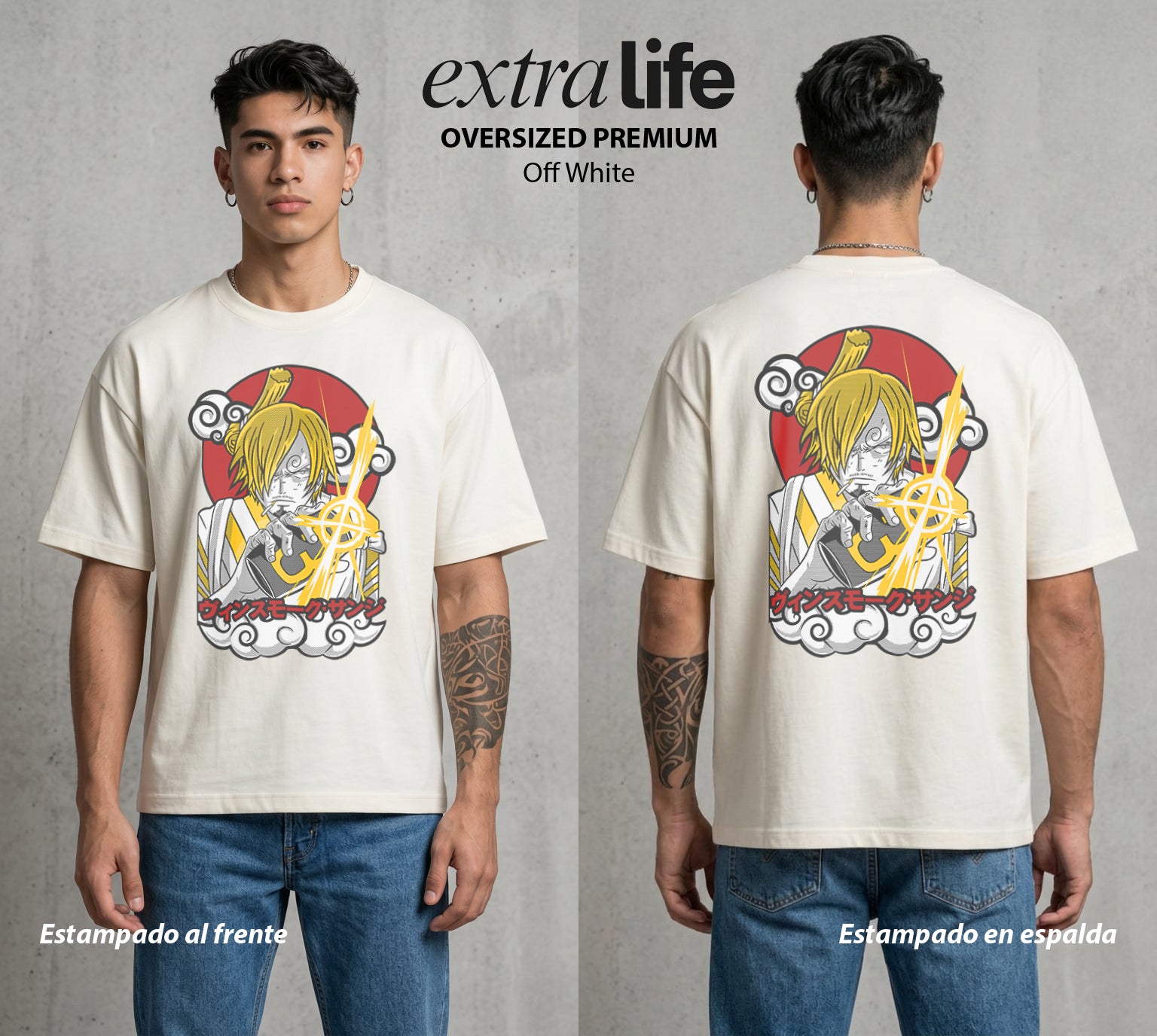 Mar de los Piratas | El Chef del Barco #03308 - Playera Oversized Premium | Off White - Foto en modelo