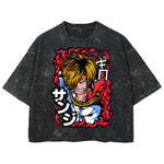 Playera streetwear premium de anime y gaming ExtraLife MX, corte boxy deluxe mineral wash heavyweight en color Acid Wash, moda urbana mexicana de culto.