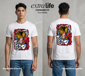 Mar de los Piratas | Amor y Combate #03309 - Playera Standard Fit | Pure White - Foto en modelo