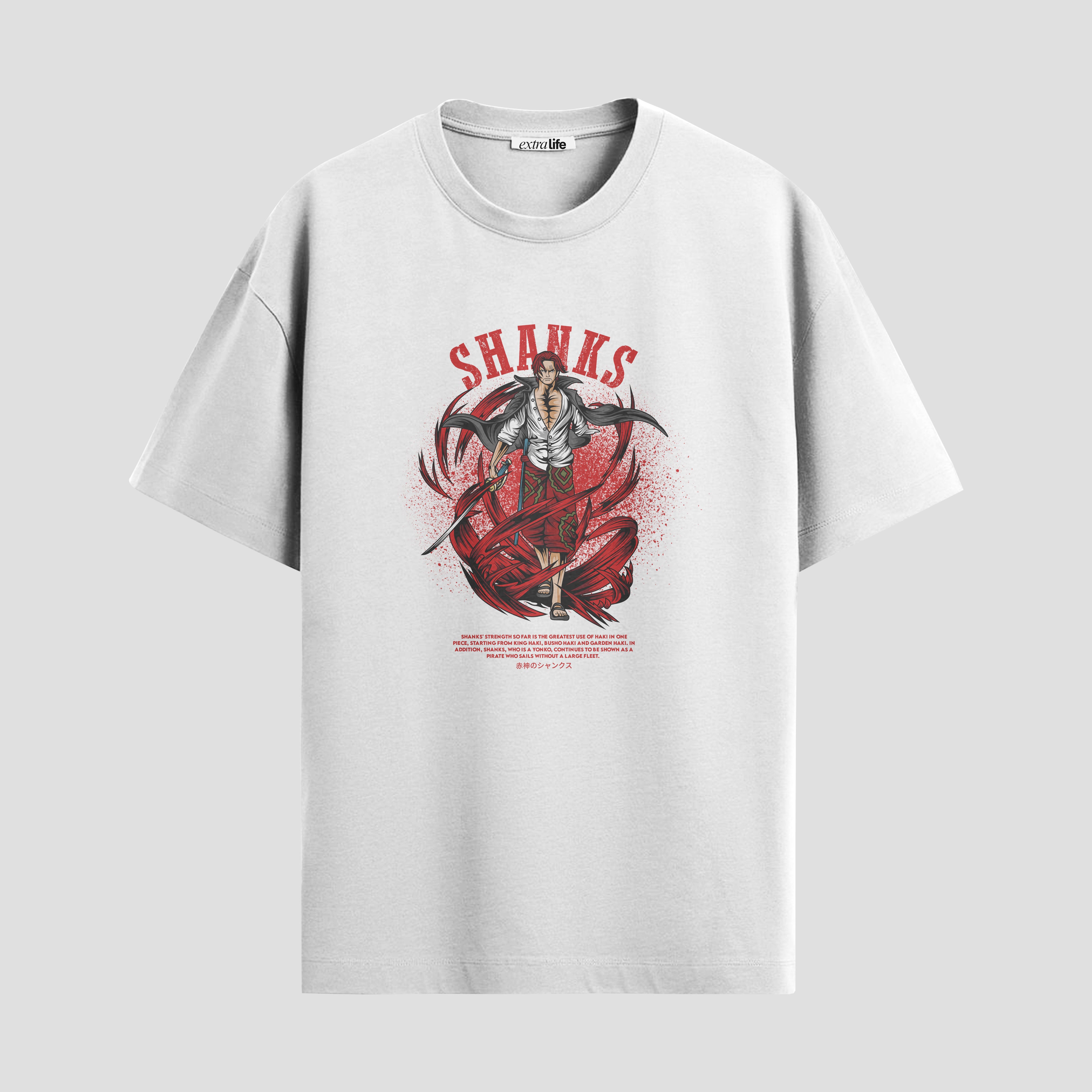 Playera urbana de anime y gaming ExtraLife MX, corte Standard Fit unisex ligero y transpirable en color Deep Black y Pure White, ropa de uso diario para gym y casual.