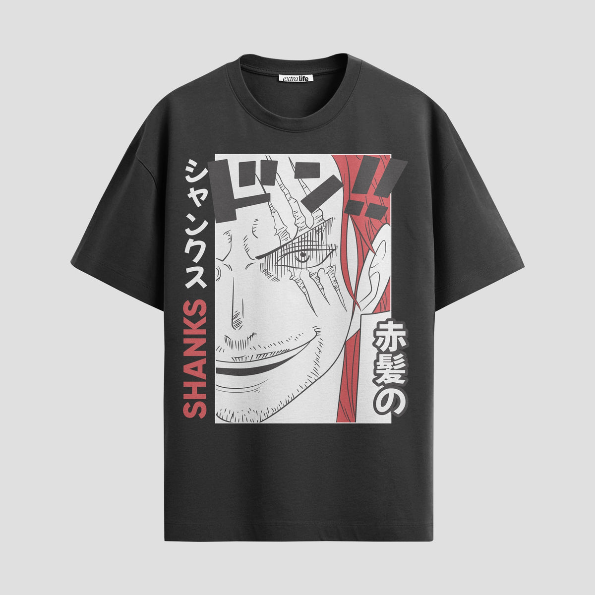 Playera urbana de anime y gaming ExtraLife MX, corte Classic Premium unisex ligero y transpirable en color Deep Black y Pure White, ropa de uso diario para gym y casual.