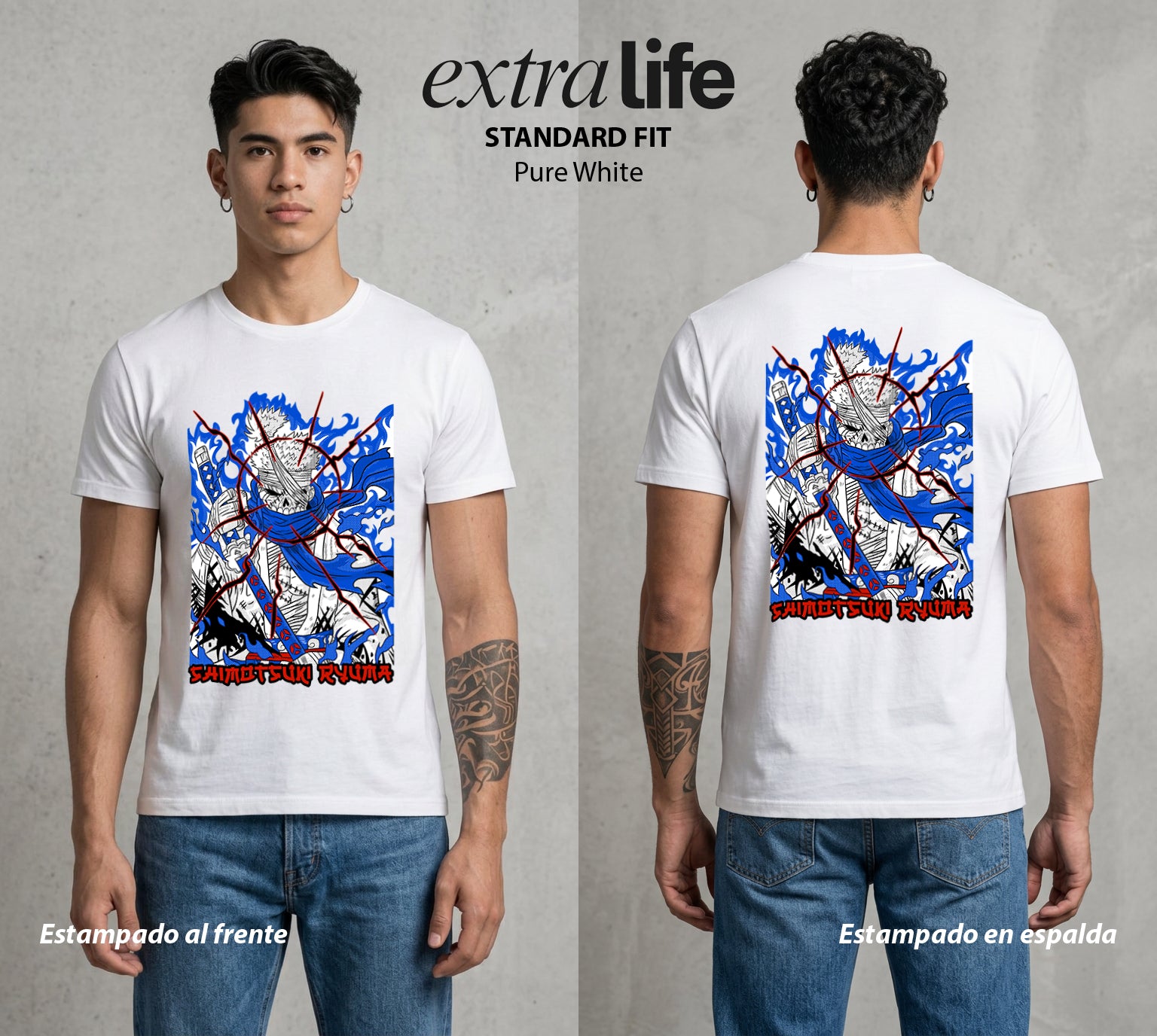 Mar de los Piratas | El Samurai de la Leyenda #03320 - Playera Standard Fit | Pure White - Foto en modelo