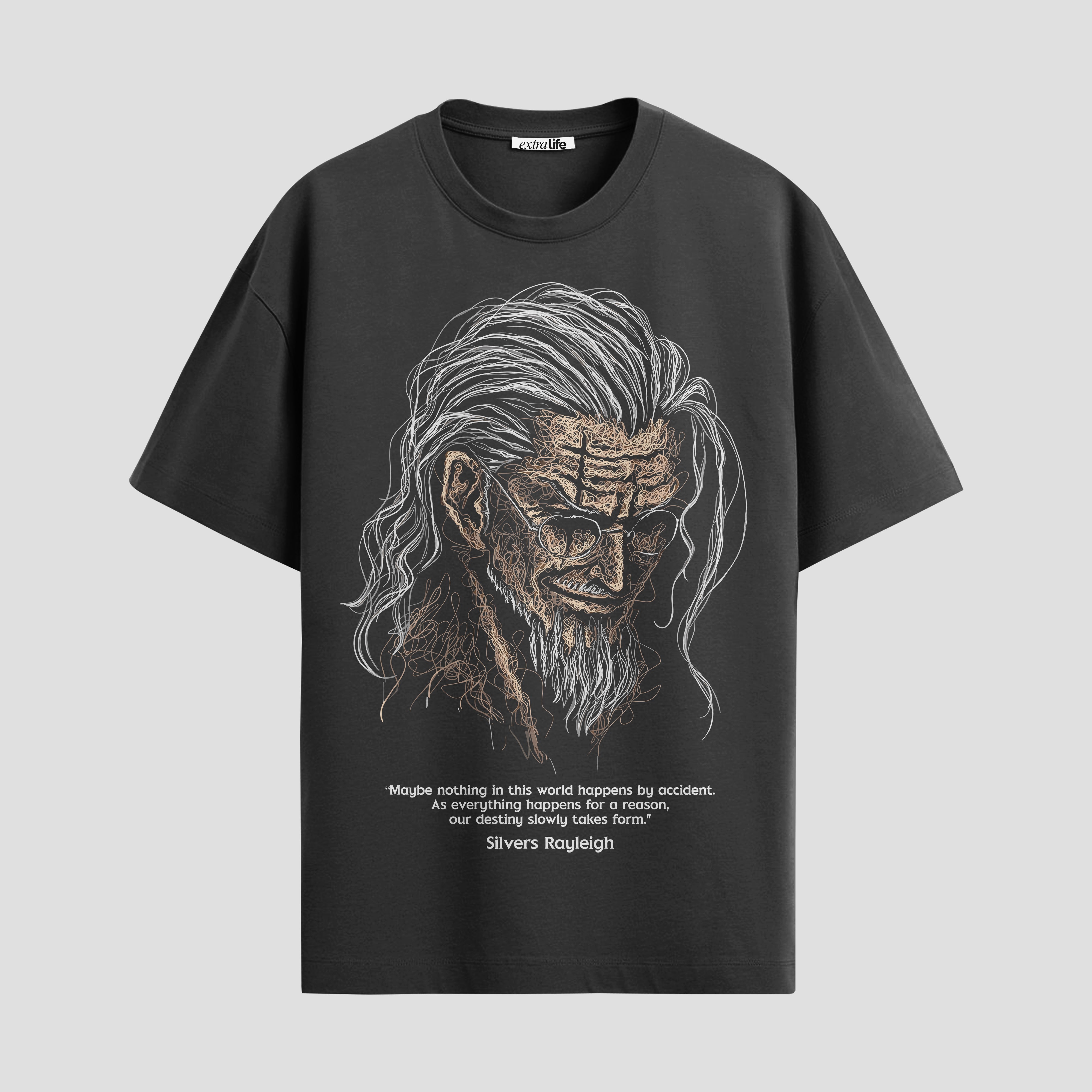 Playera urbana de anime y gaming ExtraLife MX, corte Standard Fit unisex ligero y transpirable en color Deep Black y Pure White, ropa de uso diario para gym y casual.
