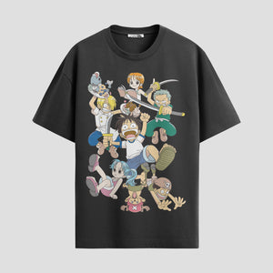 Playera urbana de anime y gaming ExtraLife MX, corte Standard Fit unisex ligero y transpirable en color Deep Black y Pure White, ropa de uso diario para gym y casual.