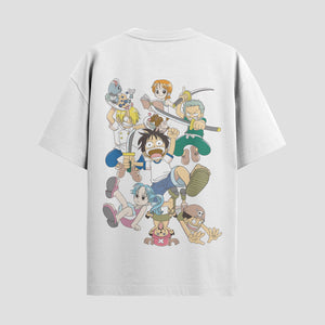 Playera urbana de anime y gaming ExtraLife MX, corte Standard Fit unisex ligero y transpirable en color Deep Black y Pure White, ropa de uso diario para gym y casual.