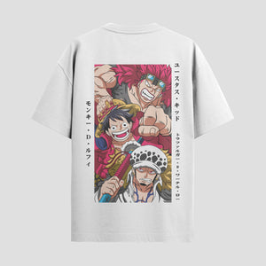 Playera urbana de anime y gaming ExtraLife MX, corte Standard Fit unisex ligero y transpirable en color Deep Black y Pure White, ropa de uso diario para gym y casual.