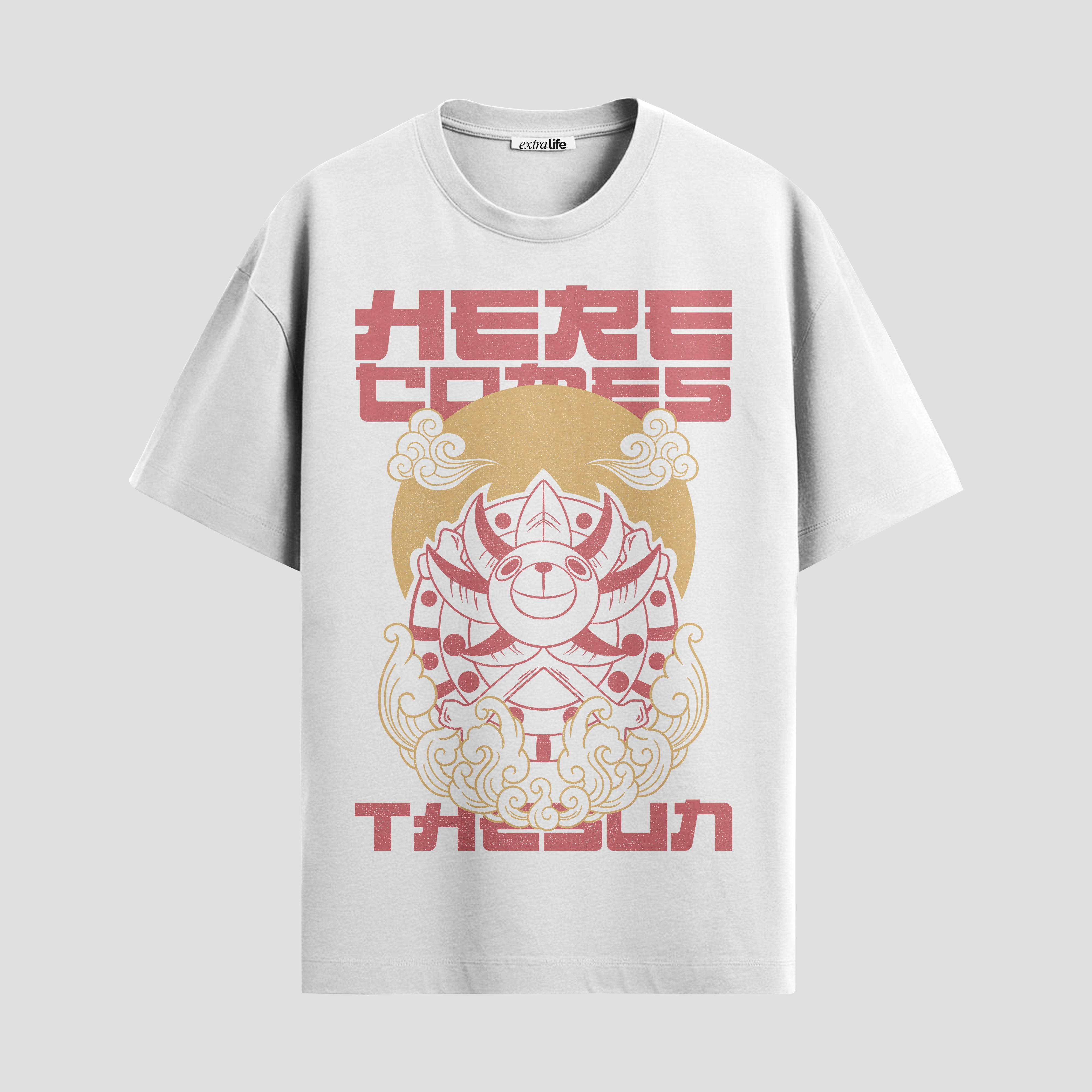 Playera urbana de anime y gaming ExtraLife MX, corte Standard Fit unisex ligero y transpirable en color Deep Black y Pure White, ropa de uso diario para gym y casual.
