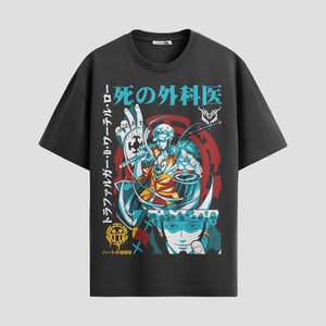 Playera urbana de anime y gaming ExtraLife MX, corte Standard Fit unisex ligero y transpirable en color Deep Black y Pure White, ropa de uso diario para gym y casual.