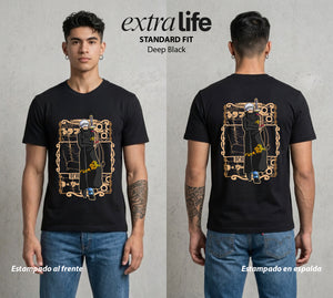 Mar de los Piratas | El Corazon del Bien #03344 - Playera Standard Fit | Deep Black - Foto en modelo