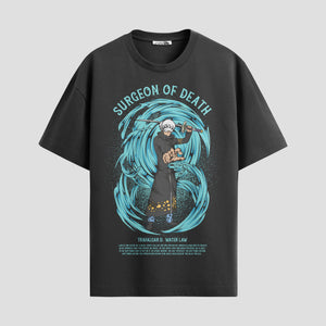 Playera urbana de anime y gaming ExtraLife MX, corte Standard Fit unisex ligero y transpirable en color Deep Black y Pure White, ropa de uso diario para gym y casual.