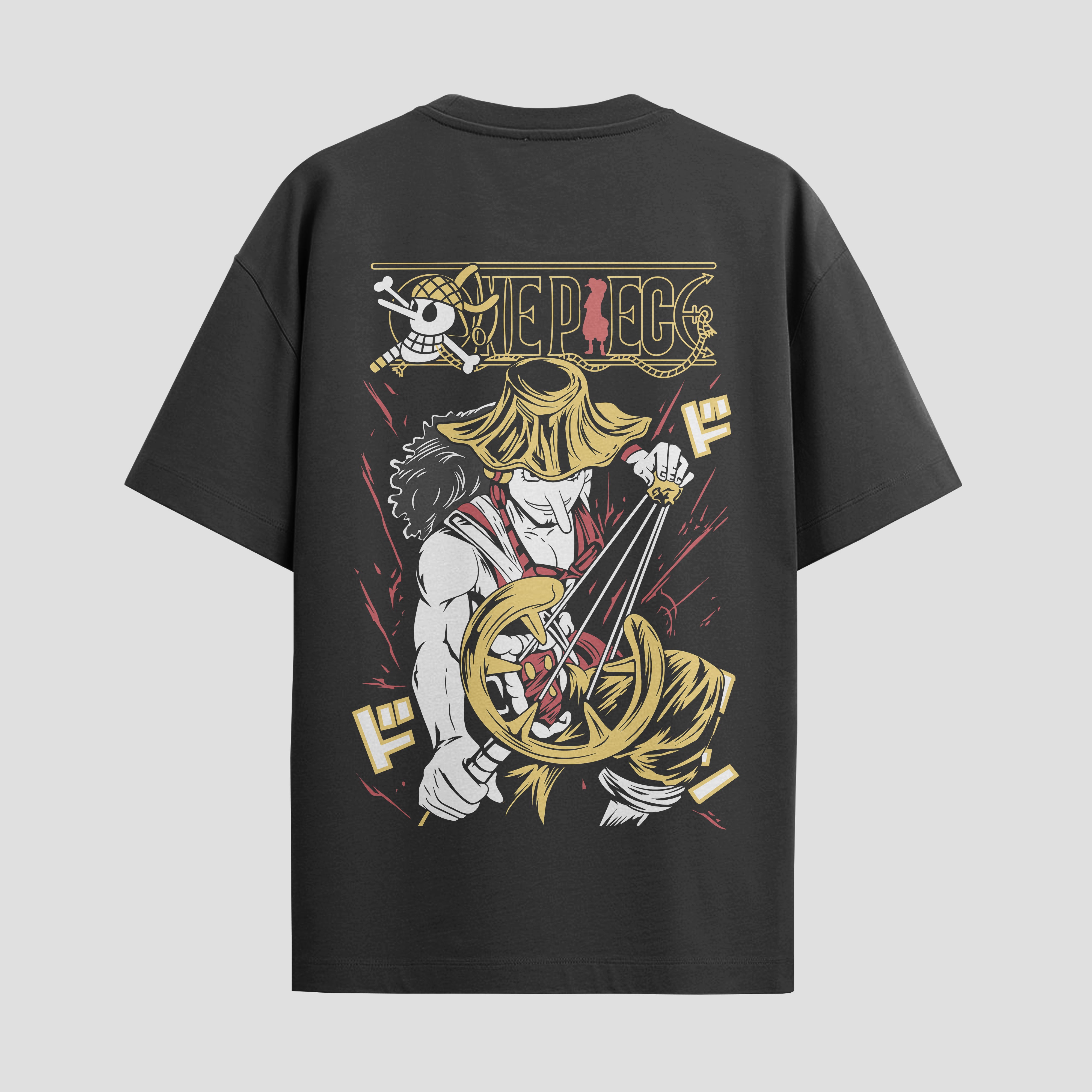 Playera urbana de anime y gaming ExtraLife MX, corte Standard Fit unisex ligero y transpirable en color Deep Black y Pure White, ropa de uso diario para gym y casual.