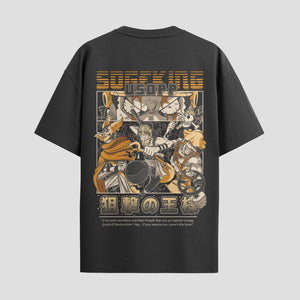 Playera urbana de anime y gaming ExtraLife MX, corte Standard Fit unisex ligero y transpirable en color Deep Black y Pure White, ropa de uso diario para gym y casual.