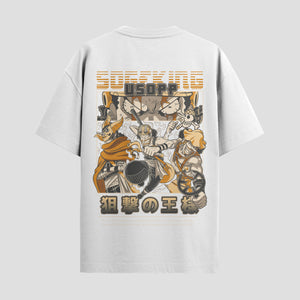Playera urbana de anime y gaming ExtraLife MX, corte Standard Fit unisex ligero y transpirable en color Deep Black y Pure White, ropa de uso diario para gym y casual.
