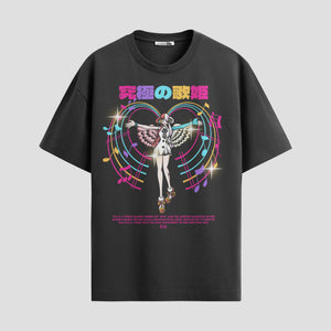 Playera urbana de anime y gaming ExtraLife MX, corte Standard Fit unisex ligero y transpirable en color Deep Black y Pure White, ropa de uso diario para gym y casual.