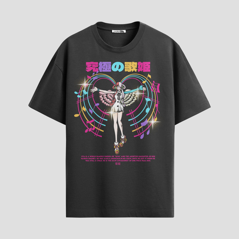 Playera urbana de anime y gaming ExtraLife MX, corte Standard Fit unisex ligero y transpirable en color Deep Black y Pure White, ropa de uso diario para gym y casual.