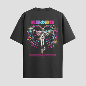 Playera urbana de anime y gaming ExtraLife MX, corte Standard Fit unisex ligero y transpirable en color Deep Black y Pure White, ropa de uso diario para gym y casual.
