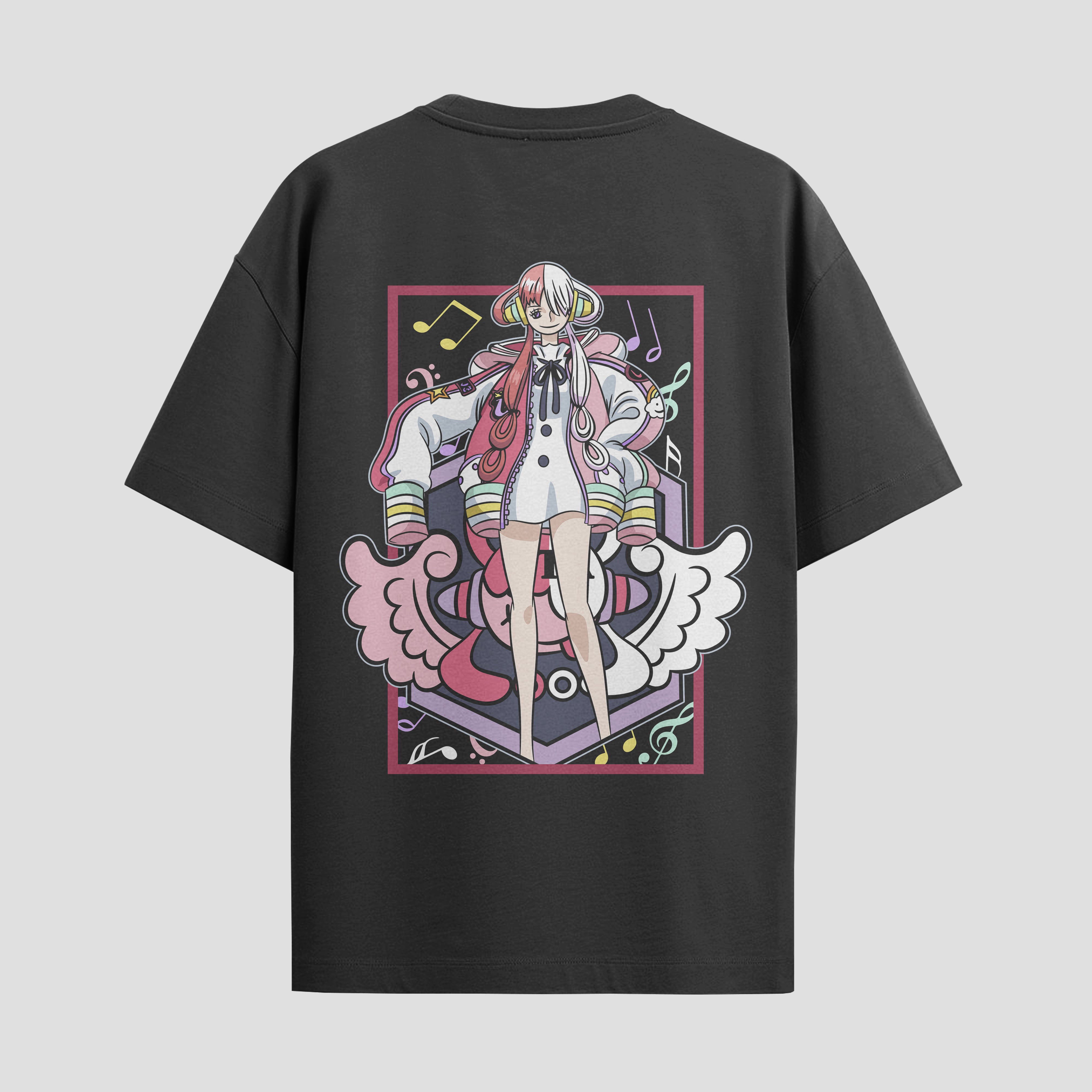 Playera urbana de anime y gaming ExtraLife MX, corte Standard Fit unisex ligero y transpirable en color Deep Black y Pure White, ropa de uso diario para gym y casual.