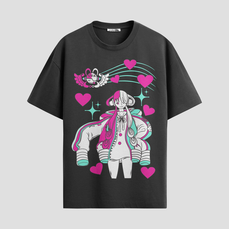 Playera urbana de anime y gaming ExtraLife MX, corte Standard Fit unisex ligero y transpirable en color Deep Black y Pure White, ropa de uso diario para gym y casual.