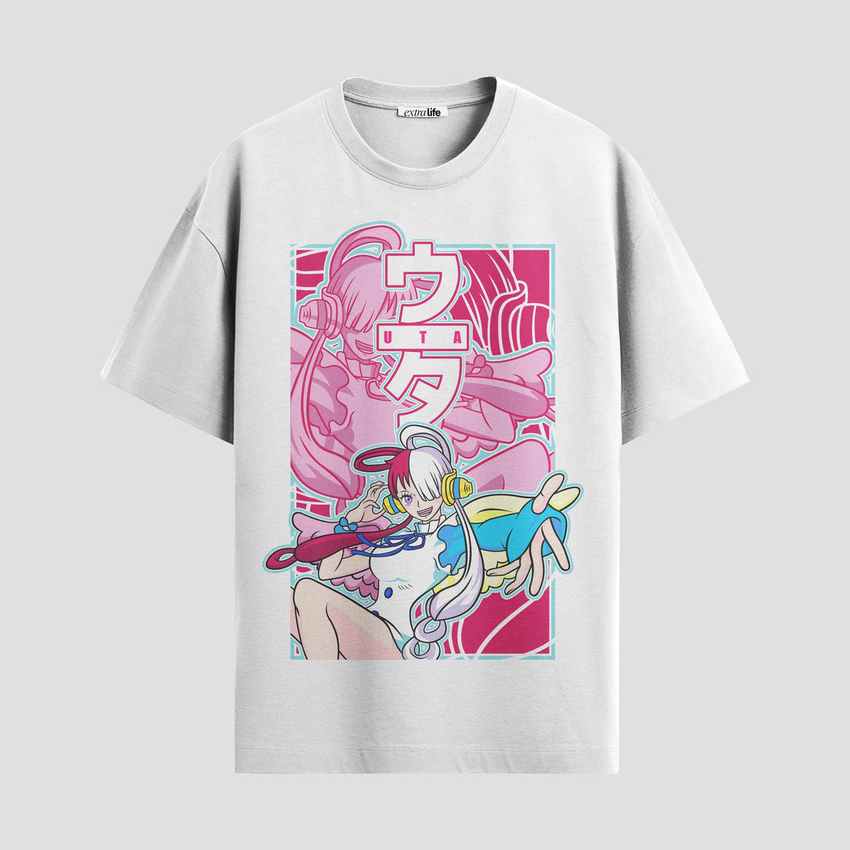 Playera urbana de anime y gaming ExtraLife MX, corte Classic Premium unisex ligero y transpirable en color Deep Black y Pure White, ropa de uso diario para gym y casual.