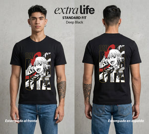 Mar de los Piratas | La Cantante del Mar #03364 - Playera Standard Fit | Deep Black - Foto en modelo