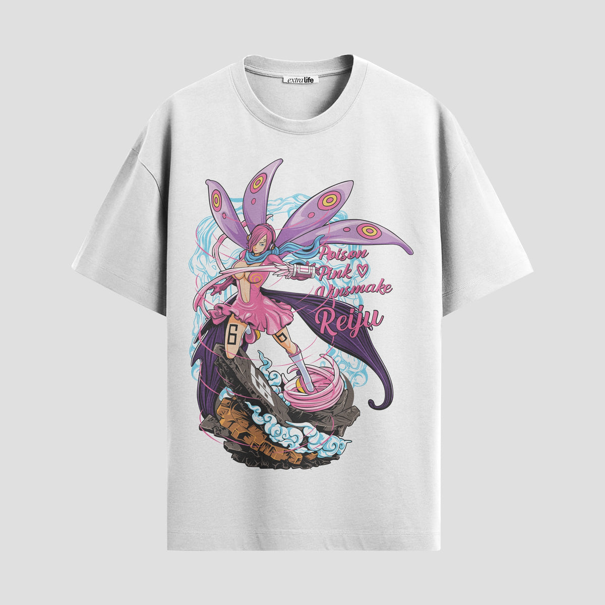 Playera urbana de anime y gaming ExtraLife MX, corte Classic Premium unisex ligero y transpirable en color Deep Black y Pure White, ropa de uso diario para gym y casual.