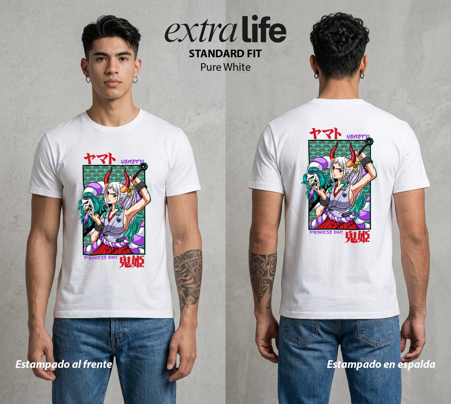Mar de los Piratas | La Hija Libertaria #03370 - Playera Standard Fit | Pure White - Foto en modelo