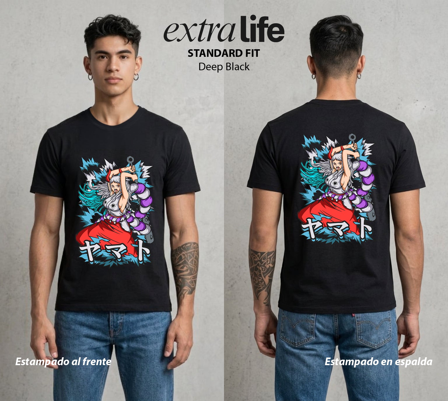 Mar de los Piratas | El Oni de la Libertad #03371 - Playera Standard Fit | Deep Black - Foto en modelo