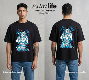 Mar de los Piratas | La Guerrera del Frio #03373 - Playera Oversized Premium | Deep Black - Foto en modelo
