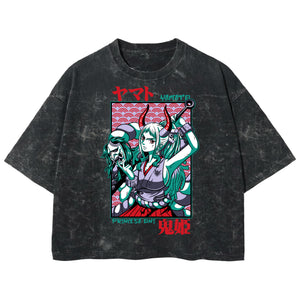 Playera streetwear premium de anime y gaming ExtraLife MX, corte boxy deluxe mineral wash heavyweight en color Acid Wash, moda urbana mexicana de culto.