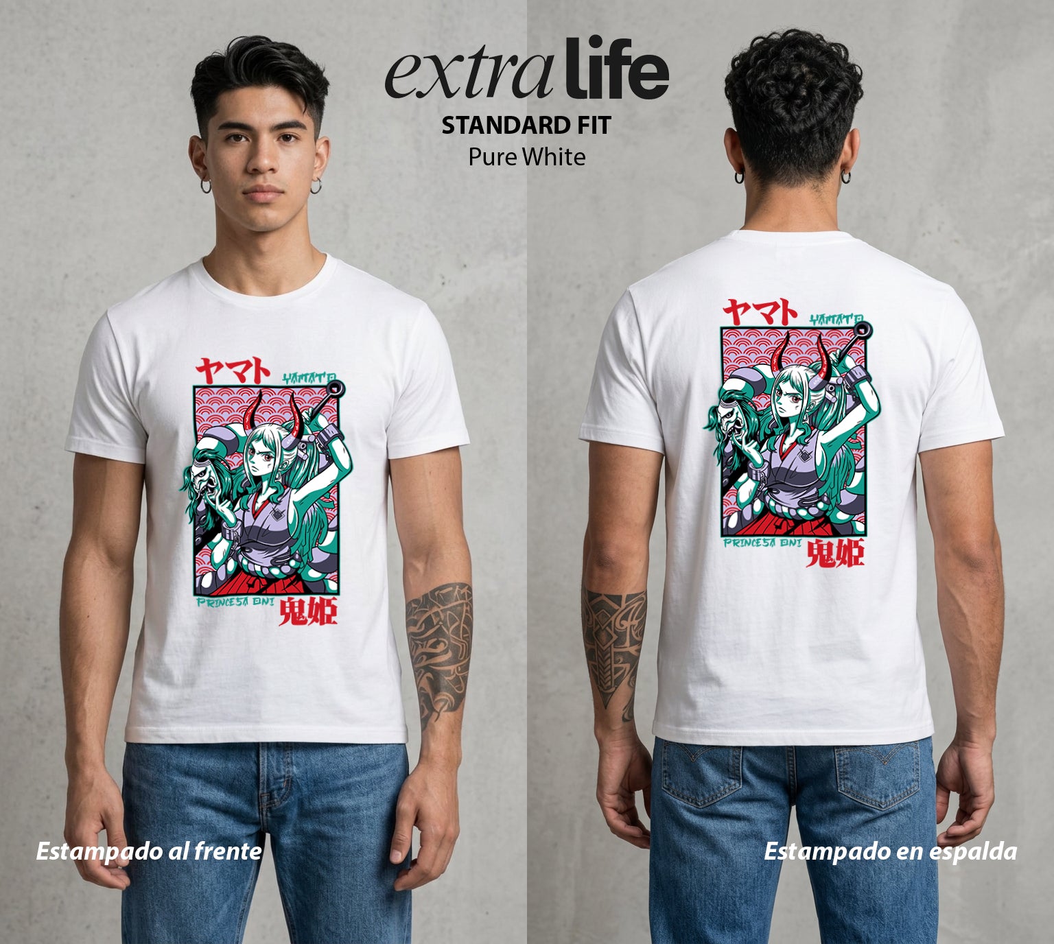 Mar de los Piratas | La Hija Libertaria #03374 - Playera Standard Fit | Pure White - Foto en modelo