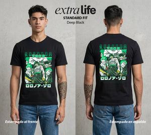 Mar de los Piratas | El Primer Espada #03377 - Playera Standard Fit | Deep Black - Foto en modelo